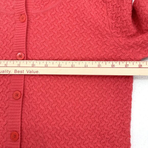 Patagonia Womens Cashmere Wool Sweater Hoodie Button Up Cardigan Sz Small Coral - Picture 7 of 12